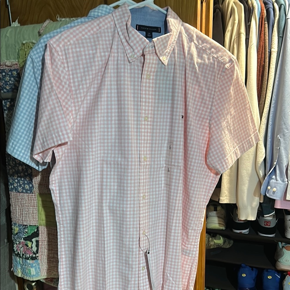 Tommy Hilfiger Pink Casual Button Down Shirt